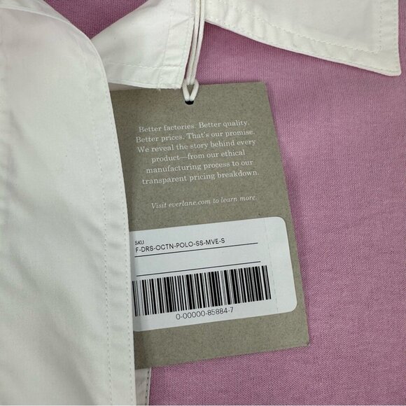 Everlane Women's NWT Mauve Purple The Organic Cotton Polo Shirt Dress S/C40 - Picture 7 of 15